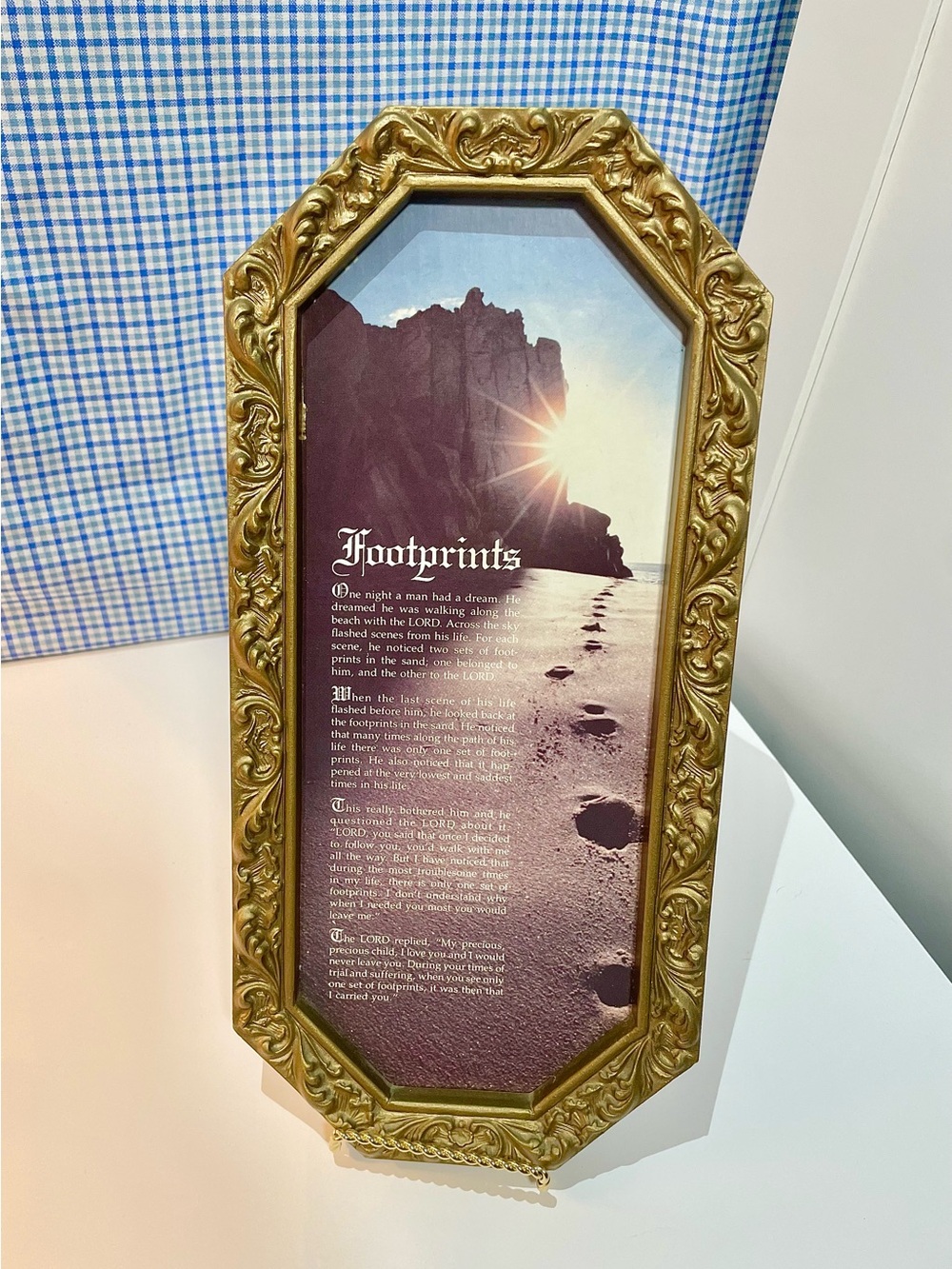 Vintage Burwood Footprints in the Sand Wall Plaque – 1980 Made in USA